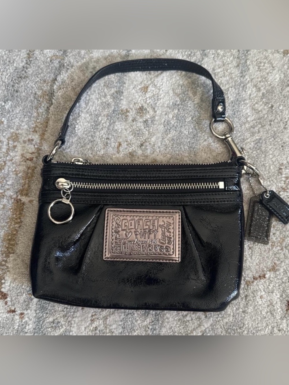 Coach Poppy Glossy Wristlet Pouch